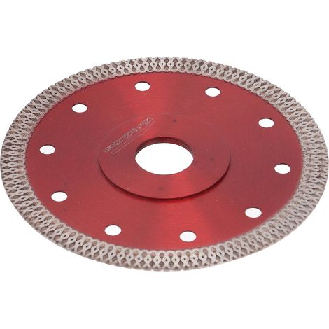 Lame de scie ultra-mince en acier allié au manganèse 65, diamant rouge, tranchante pour la porcelaine et le granit, 12,4 cm (4,9 po) (1/5)