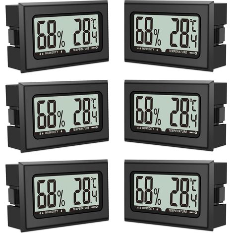 6PCS Thermomètre, Hygromètre, Numérique, Intérieur, Précision, Maison