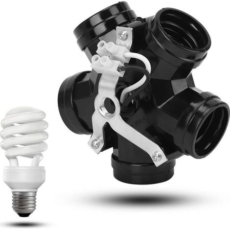 Set mit 2 5-flammigen Adapterfassungen, Lampenadapter, E27-Fassungsverteiler, DIY-Beleuchtungszubehör, 4-A-Lampenfassung (1/4)