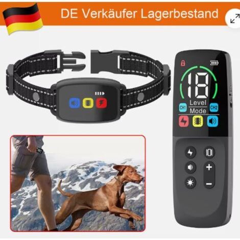 Collier Anti-Aboiement Électronique pour Chiens - JINFGERNE - Dispositif de Dressage Réglable, Étanche et Confortable pour Animaux de 3,6 à 54,4 kg (1/5)