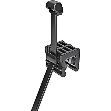 Hellermann 156-0006 - 500 x Listones de fijación de bordes de chapa 200 x 4,6 mm en PA66HS negro - T50ROSEC23