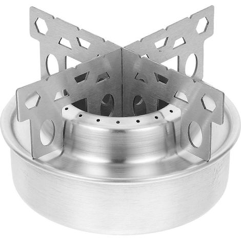 Support en croix en aluminium pour réchaud à alcool de pique-nique, accessoire pratique pour le camping (argenté)-9X9X5.8CM-Silver
