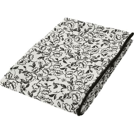 Nappe déperlante en voile de coton imprimée fleurs Ecru 140x240 cm