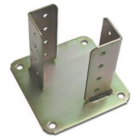 SUPPORTO PER TRAVI CON PIASTRA 120X120MM ZINCO+