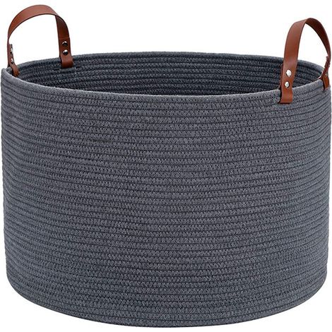 Panier de rangement en corde, panier à linge pour couvertures et oreillers (1/5)