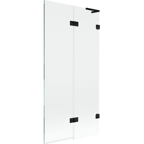 Mexen Lunar L paroi de baignoire 2 panneaux droite 90 x 150 cm, transparent, noir - 897L-090-100-70-00-P (1/5)