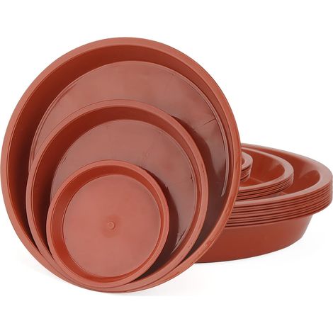 Lot de 30 soucoupes Rouges en Plastique pour Plantes d'intérieur ou d'extérieur 12 cm/18 cm/24 cm (1/5)