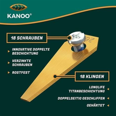 Lot de 9 18 lames de rechange en titane pour robot Bosch Indego - Lame de rechange pour robot tondeuse à gazon - Lame de rechange de qualité supérieure avec un design amélioré.. (1/3)