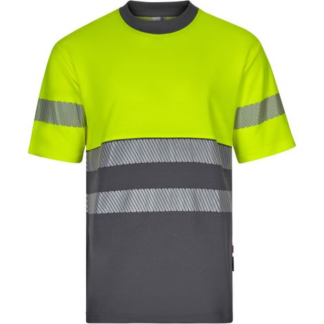 Camiseta algodón bicolor manga corta Reflatex RS con cinta reflectante Serie 305509 VELILLA L Gris / Amarillo flúor (1/3)