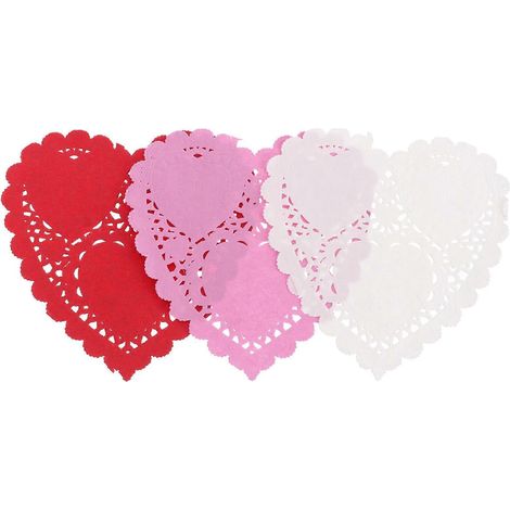 Napperons en papier en forme de cœur, mini sets de table décoratifs, 300 feuilles, couleurs assorties (1/5)