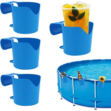 4Pcs Porte Boissons Porte Gobelets Piscine,Porte Gobelet Piscine,Bleu (1/5)