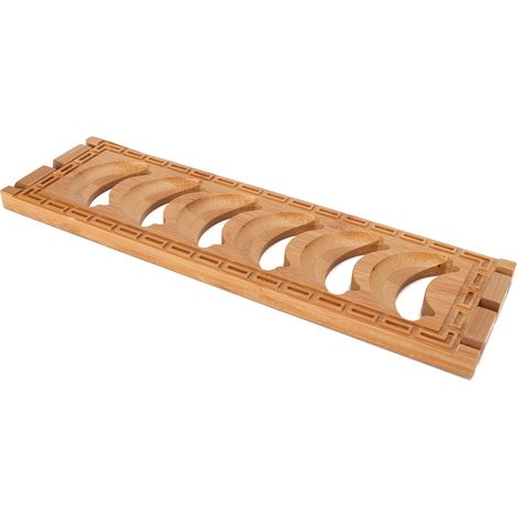 Porte-tasses en bambou, étagère égouttoir, organisateur, accessoires pour la cérémonie du thé, 6 compartiments (1/5)