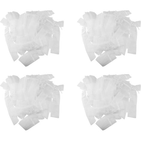 Paquete de 400 bolsas de organza plegables con cordón para ventiladores de mano, ideales para bodas y fiestas al aire libre.