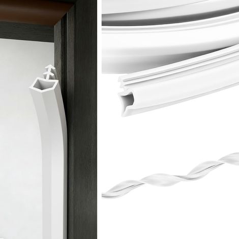 Guarnizione per porta – 10 m, 10×5 mm – TPE/PVC – Antispiffero, fonoassorbente – Per telai di porte da 2,5-3,5 mm – Facile da installare – Bianca – Guarnizione in gomma autoadesiva per porte (1/5)