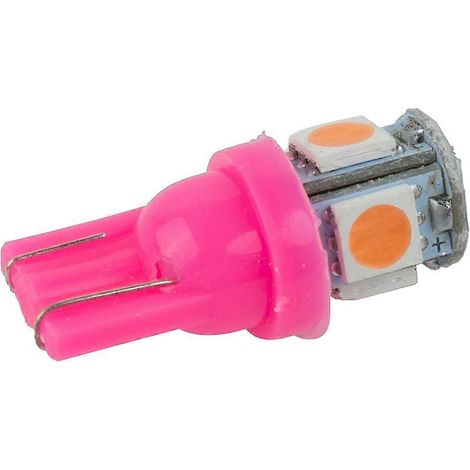 Ampoule LED rose haute qualité et durable pour feux arrière de voiture, T10 194 168W5W 5050 SMD. (1/5)