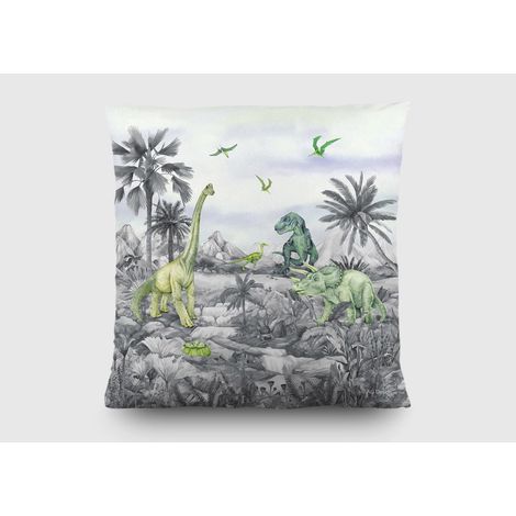 Coussin - dinosaures noir et blanc - 40x40 cm (1/5)