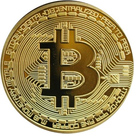 Lot de 4 pièces Bitcoin plaquées or - Pièces crypto dorées - Avec boîtier de protection - Décoration / Collection (1/2)