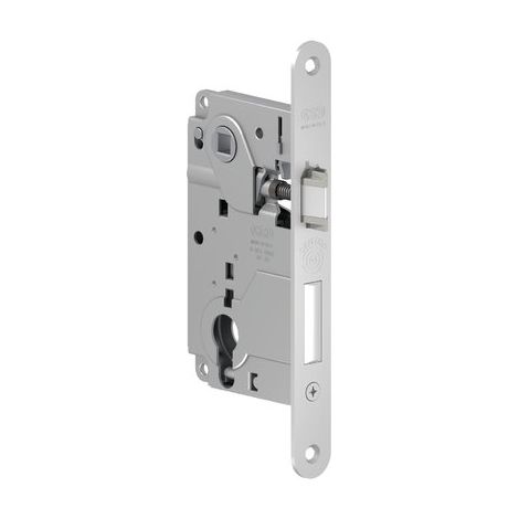 SERRATURA LEGNO INFILARE CENTRO AGB B.T CROMO OPACO MM 22 F.SAGOM M2+SCR+Q8 E.MM 50