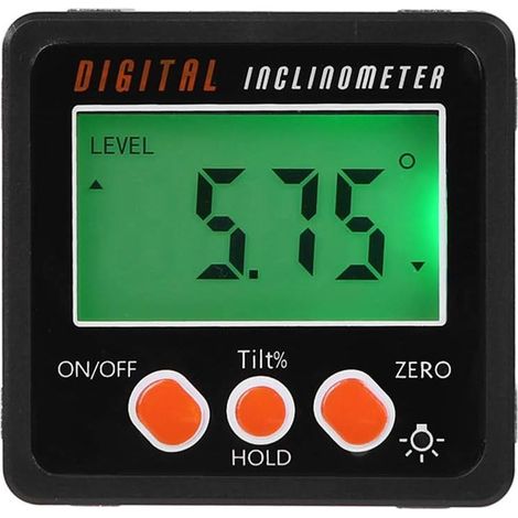 Inclinomètre numérique magnétique, niveau électronique horizontal avec compteur, outil de mesure d'angle noir (1/5)