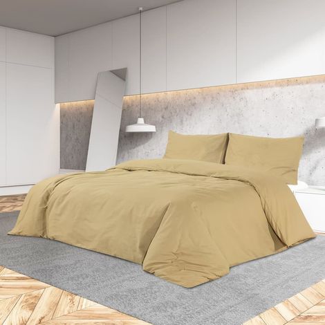 Parure de lit taupe 135x200 cm en microfibre légère