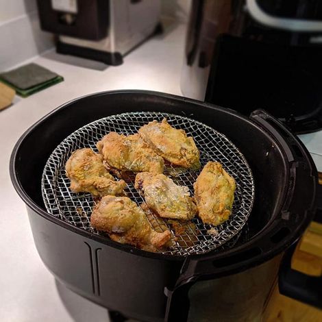 Ensemble de 3 grilles pour friteuse à air chaud, trois grilles de séchage empilables, support pour friteuse à air chaud en acier inoxydable 304, accessoires pour friteuse à air chaud (1/3)