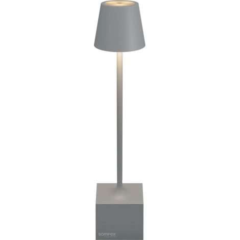 Luminaire extérieur Sompex Dave aluminium gris Ø 5,5 cm lumière chaude IP54 compatible variateur 140 lm réf. 78663 (1/3)