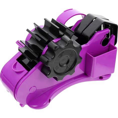 Distributeur 1 Set Coupe de Adhésif Semi-automatique de Ruban Abs et Acier Inoxydable, Forme Ronde pour Bureau et École, Couleur Pourpre, sans Bavure (1/4)