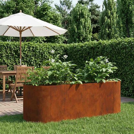 Jardin surélevé Acier patiné 120 x 40 x 40 cm vidaXL
