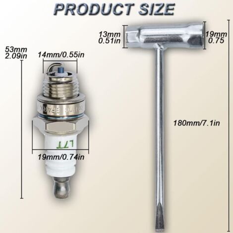 NALOOKAMIC L7T BPMR7A Bougie d'allumage pour STIHL 009 010 011 012 015 MS170 MS170C MS171 pour Husqvarna 36 41 61 66 136 137 141 142, Remplace pour BPM7A BM6A RCJ6Y RCJ7Y WSR5F WS8E (1/3)