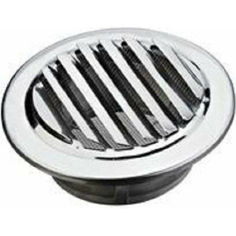 1 grille de ventilation murale, acier inoxydable, diamètre 80 mm / 100 mm / 120 mm, sortie plate, pour insufflation ou extraction d'air (1/5)