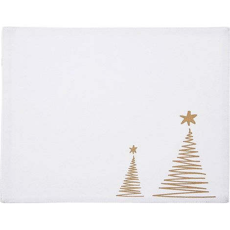 Tovaglietta natalizia in cotone bianco ALBERO DI NATALE 33,5x26 cm (1/5)
