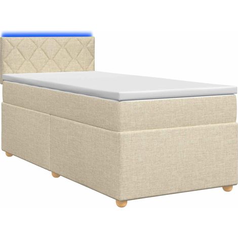 Maison Exclusive - Letto box spring con materasso Crema 90 x 190 cm Tessuto (1/5)