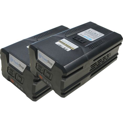 2x Trade-Shop Li-Ion Akku 80V 5000mAh kompatibel mit Greenworks GLM801600, GST80320, MO80L00, Stiga Combi 48 S AE, Model-1