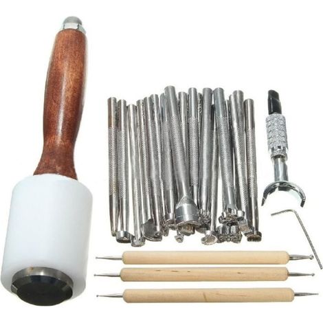 25pcs/set métal Sceau Matoir Estampage Manche Maroquinerie Travail