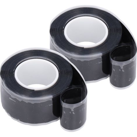 2 rouleaux de ruban auto-agrippant haute tension 2.5cm x 3m, bande silicone auto-fusible pour réparation de tuyaux de jardin et conduites d'eau (lot de 2) (1/5)