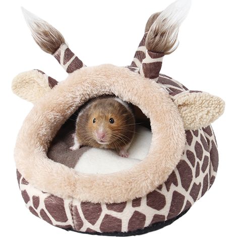 Nid Pour Petit Animal - Maison Caverne En Peluche Douce Avec Fond Anti-dérapant - Convient Pour Hamster Furet Hérisson Lapin Nain Squirrel Chinchilla - 1 Pièce (1/5)