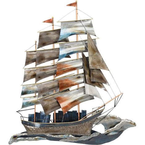Ornement mural de bateau nautique Vintage, décoration murale suspendue en métal, décoration de maison