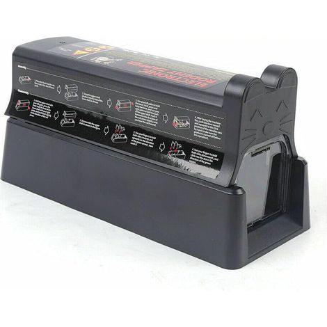 Elektrische Mausefalle 7000 V - Elektronische Rattenfalle - Schwarz - Mit Trockenbatterien und Adapter nach Wahl - Mit Schutzschalter - Für Garten und Küche (1/5)