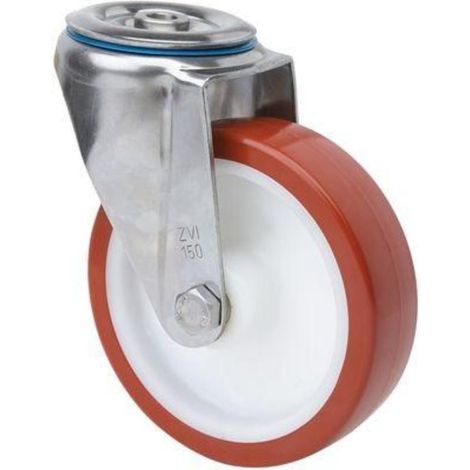 rueda giratora aguj.m10 inox.20zvli80-polr poliamix blanco-poliur.marron rod. (1/2)