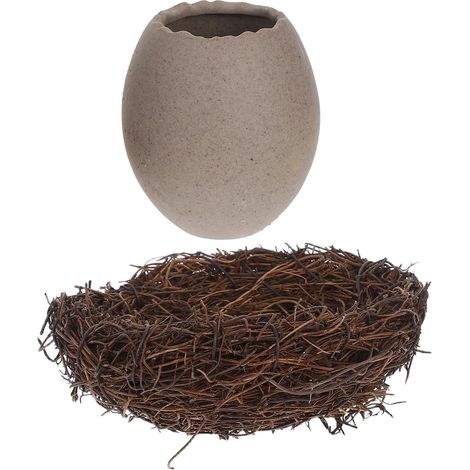 Pot de Fleurs Céramique Formé comme Coquille Œuf pour Plantes Grasses Pot pour Cactus de Bureau Artisanal (1/5)