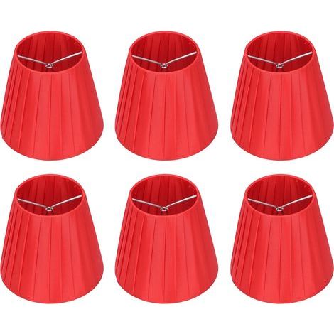 6 abat-jour modernes en tissu rouge pour lustre en cristal, lampe de table et applique murale (1/5)