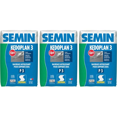 Semin – Enduit de ragréage autolissant pour sols intérieurs – Rattrapage de planéité – Sac de 25 kg – Pack de 3 (1/4)