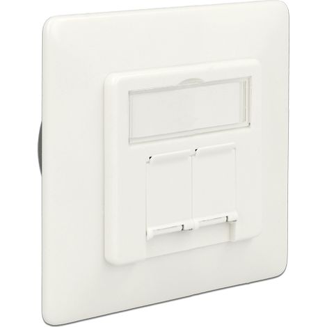 Base empotrable de 2 hembras RJ45 STP CAT.6A LSA (sin herramientas)