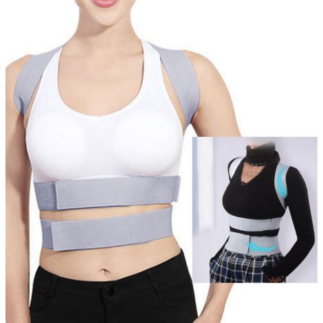 Correcteur de Dos pour Homme et Femme - Soutien Dorsal Ajustable et Respirant Gris (1/5)