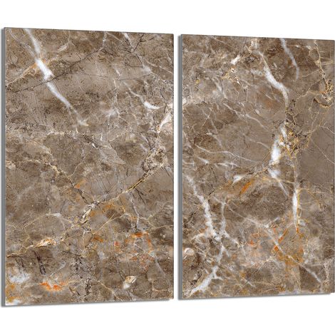 Piastra protettiva in vetro per stufa 2x30x52 Marmo (1/5)