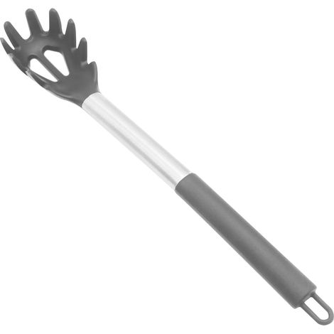 Fourchette À Pâtes - Silicone Alimentaire - Manche Acier Inoxydable - Résistant Jusqu'à 250 °C - Pour Poêles Antiadhésives - 1 Pièce (1/5)