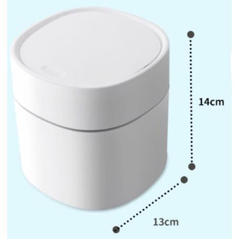 Cestino compatto con coperchio per ufficio, ideale per piano di lavoro, mobiletto del bagno, bagno, camera da letto o cameretta dei bambini. (1/4)