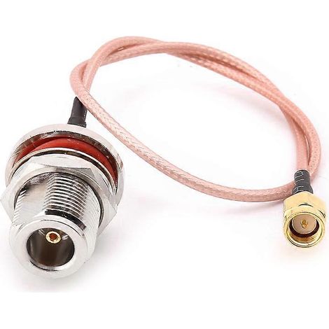 Câble RF coaxial RG316 avec connecteur mâle SMA et embout femelle Bulkhead - 30 cm (1/4)