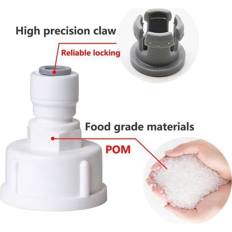 Raccord tuyau eau frigo - Connecteur rapide 1 4 pouce femelle 3 4 Installation push in - POM (1/5)