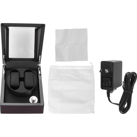 Coffret en bois massif brillant pour remontoir double montre automatique, boîtier de rangement avec prise AU 100-240V. (1/5)